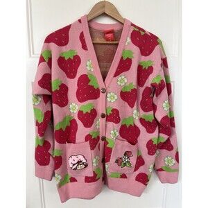 Strawberry Shortcake Cardigan Knit Sweater Pockets BoxLunch Exclusive Large L